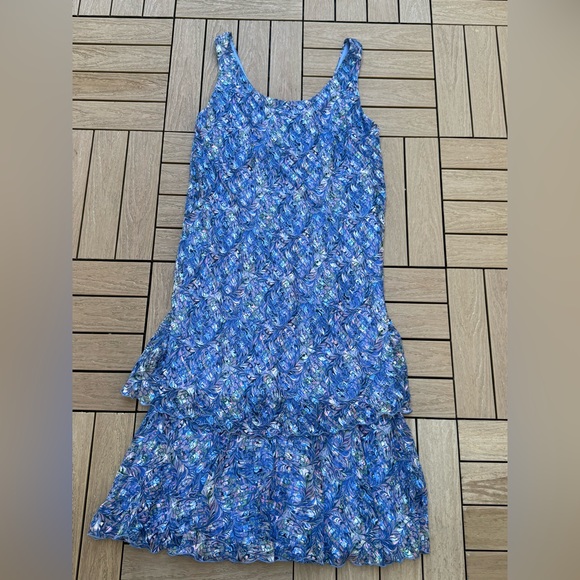 Vintage Long sleeve open light blue purple cover up cardigan blouse - Picture 13 of 16